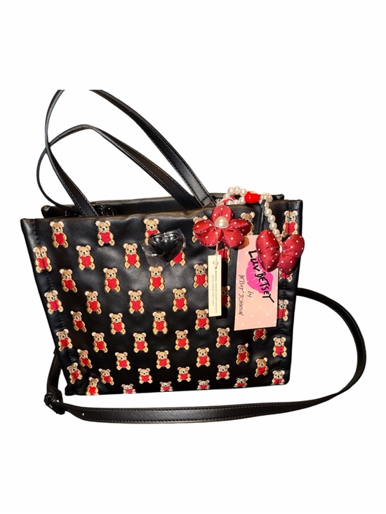 Luv Betsey Handbags - NWT Luv Betsey by Betsey Johnson Teddy Bear Heart Tote Crossbody Bag Black